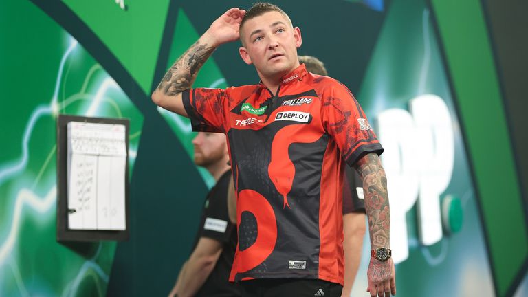 Nathan Aspinall Photos taken during the 2026 Paddy Power World Darts Championship at Alexandra Palace, London.