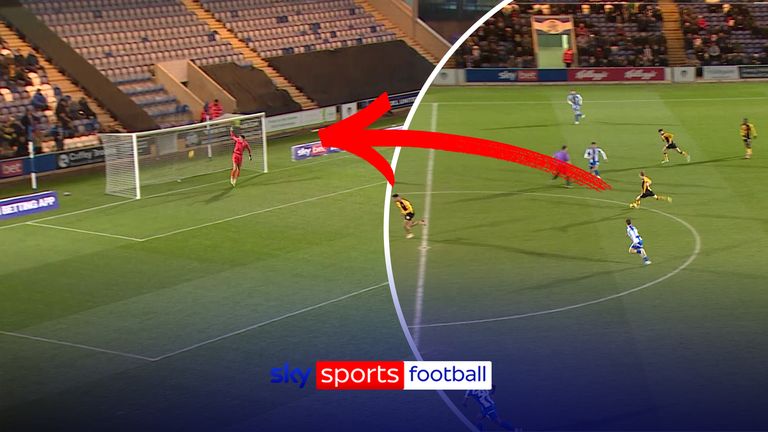 Sammy Braybrooke scores incredible goal from inside his own half for Newport against Colchester