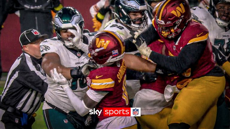 BRAWL IN EAGLES V COMMANDERS