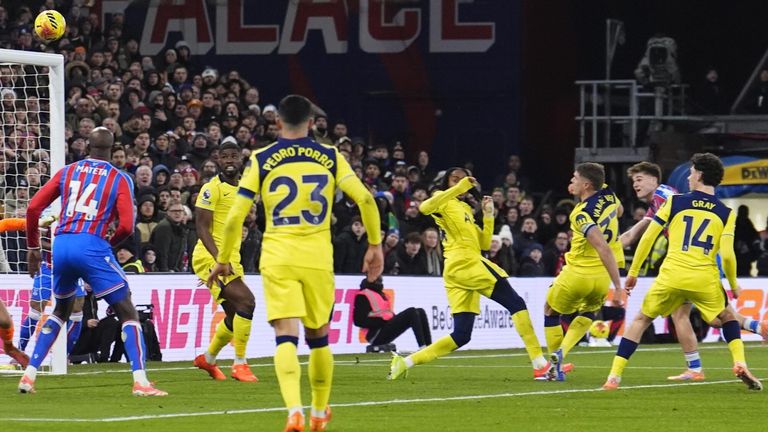 Justin Devenny blasts his shot over the bar against Spurs