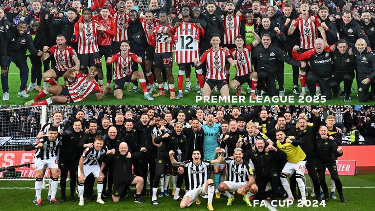 Sunderland and Newcastle Wear-Tyne derby celebrations