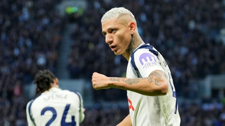 Richarlison celebrates his goal against Brentford