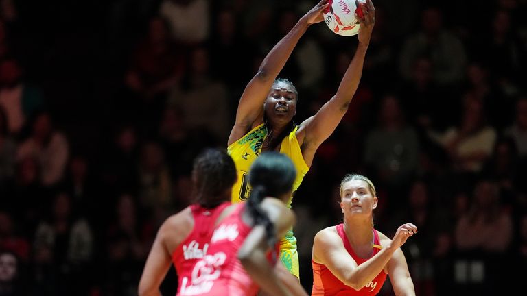 Romelda Aiken-George helped lead Jamaica to a 2-1 series win over England during last years Vitality Netball Horizon series