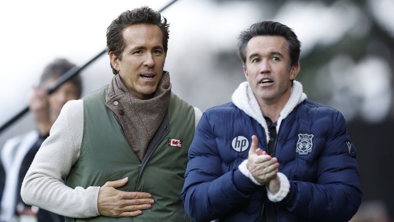 Wrexham's owners Ryan Reynolds and Rob Mac were in attendance