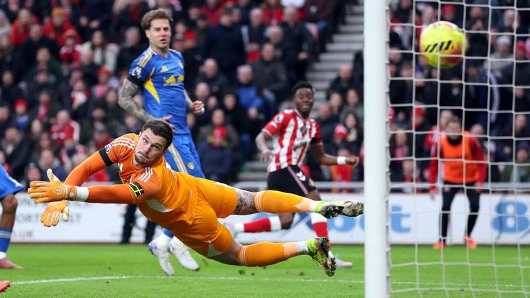 Simon Adingra opens the scoring for Sunderland against Leeds