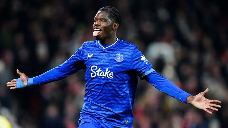 Everton's Tierno Barry celebrates doubling the lead