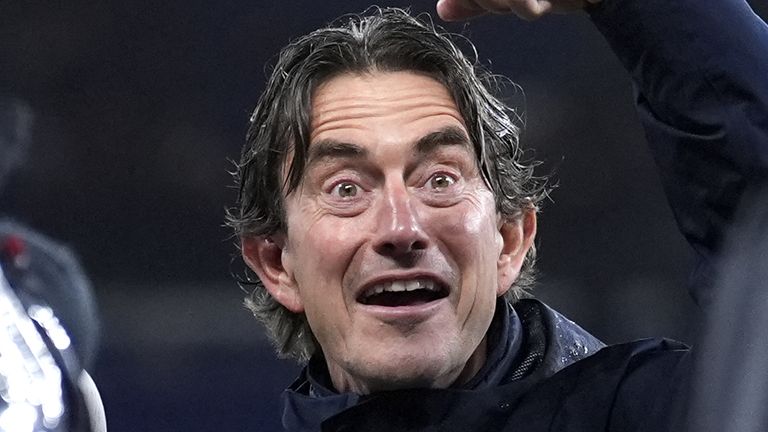 Tottenham Hotspur manager Thomas Frank following the Premier League match at Hill Dickinson Stadium, Everton.