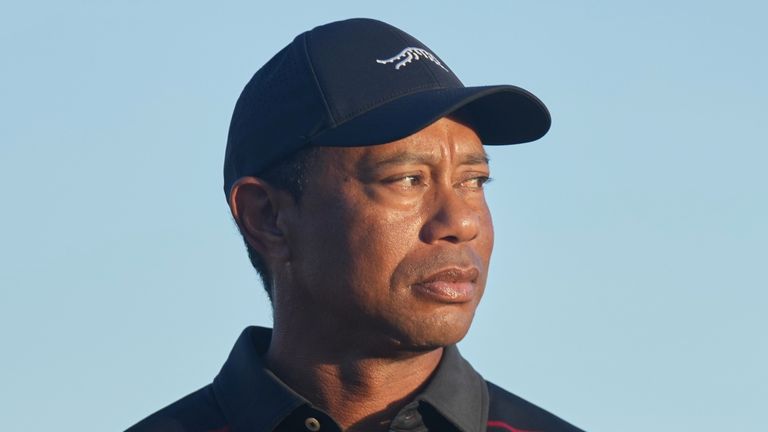 Tiger Woods standing at the Hero World Challenge 