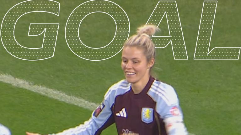 Rachel Daly scores Aston Villa's third of the match.