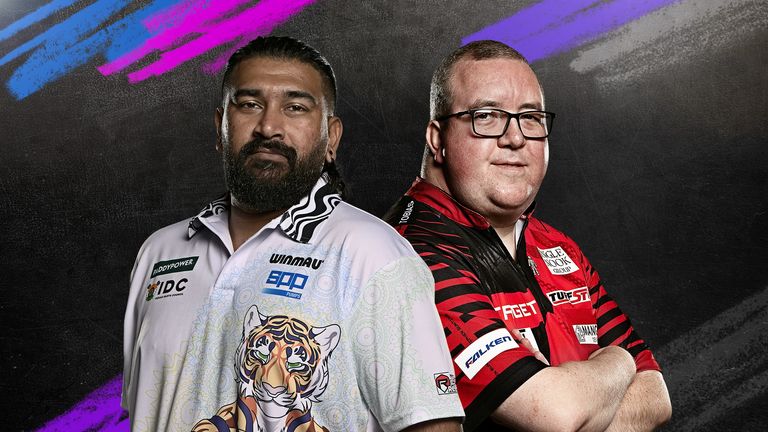 Nitin Kumar and Stephen Bunting at the World Darts Championship