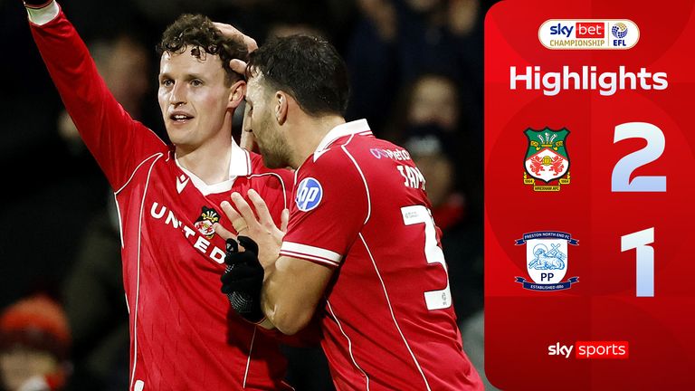 Highlights of the SkyBet Championship match between Wrexham and Preston North End. 