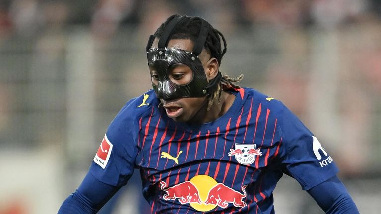 Yan Diomande in action for RB Leipzig