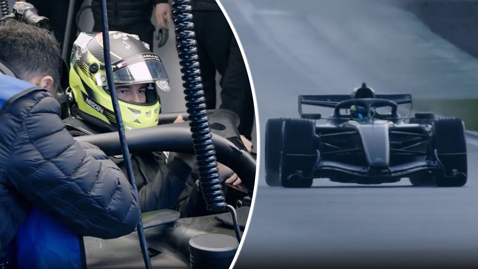 F1 Historic Moment Sergio Perez Drives First Ever Cadillac Car At F1 Historic Moment Sergio Perez Drives First Ever Cadillac Car At