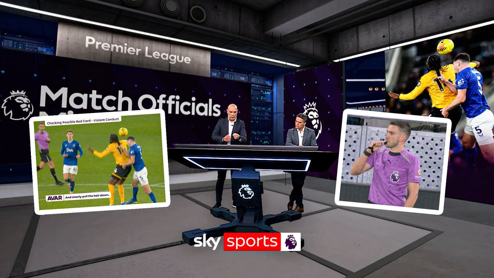 A Premier League match moment discussed on Match Officials Mic'd Up