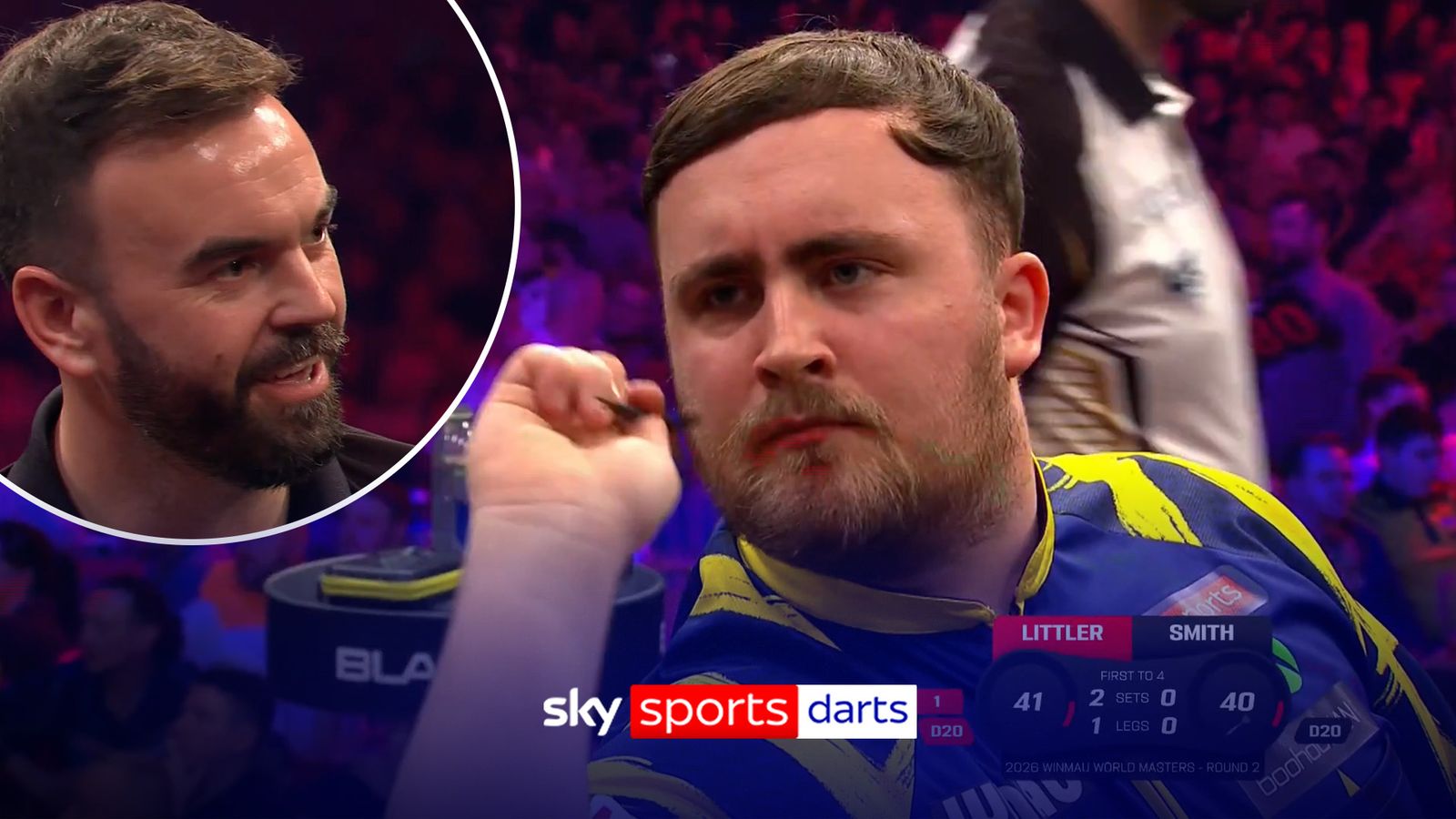 PDC World Masters: Smith's face says it all! Watch Ross' reaction to Littler's nonchalant 11-darter!