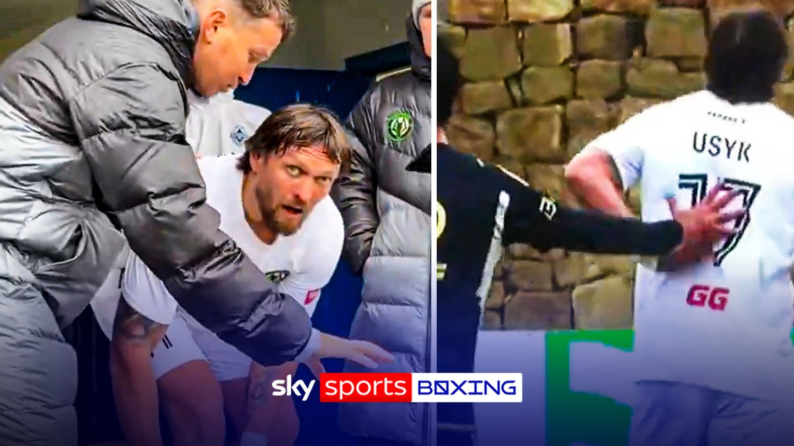 'Get your hands off me!' BRAVE defender tries to man-mark Oleksandr Usyk