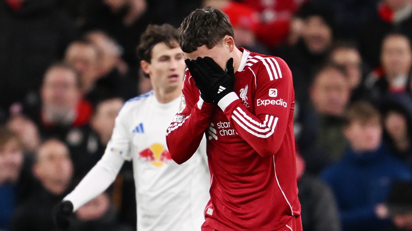 Liverpool 0-0 Leeds: Arne Slot’s side held to goalless draw at Anfield as Dominic Calvert-Lewin comes closest