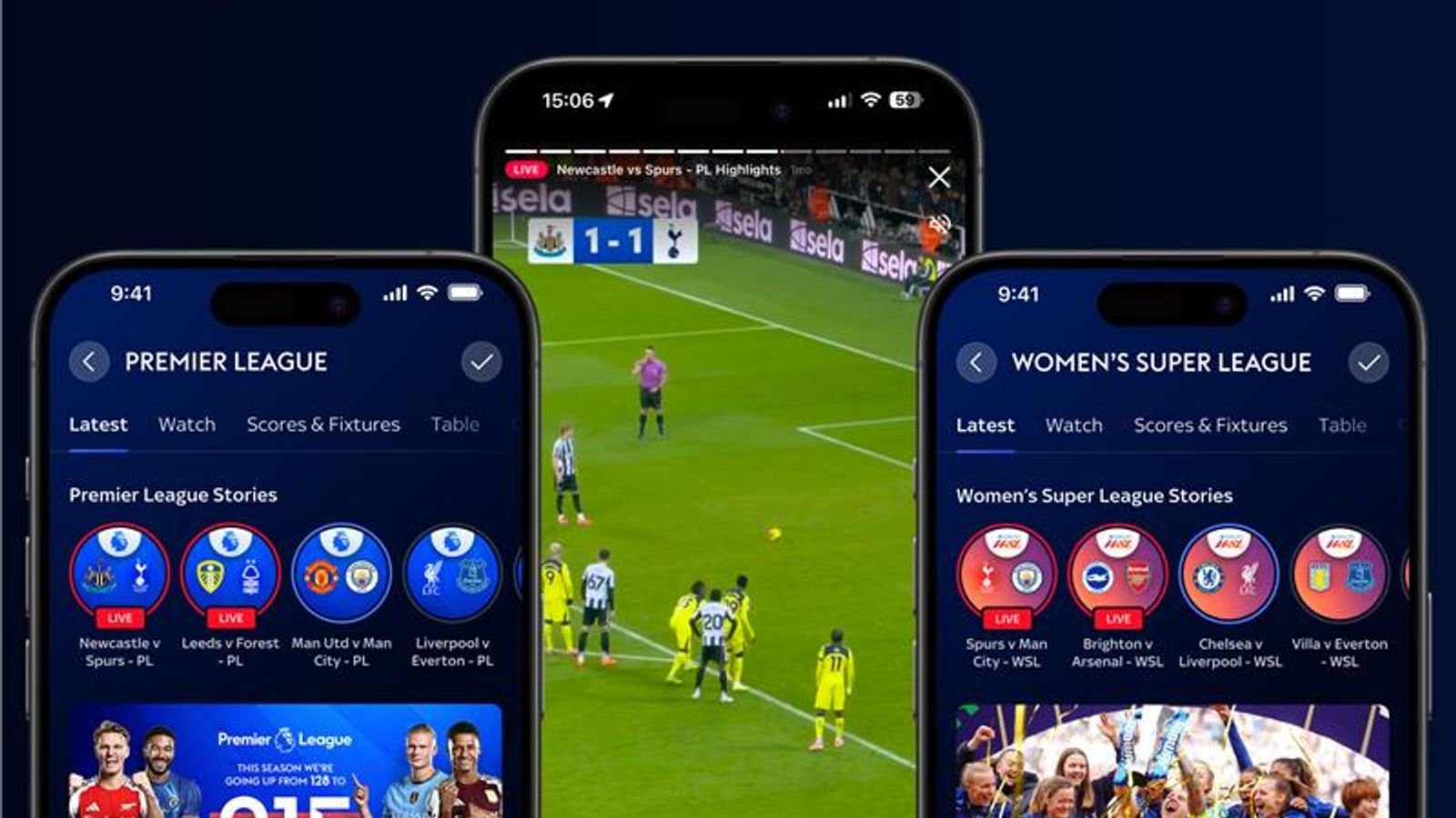 Watch Premier League and WSL highlights as vertical stories on the Sky Sports app