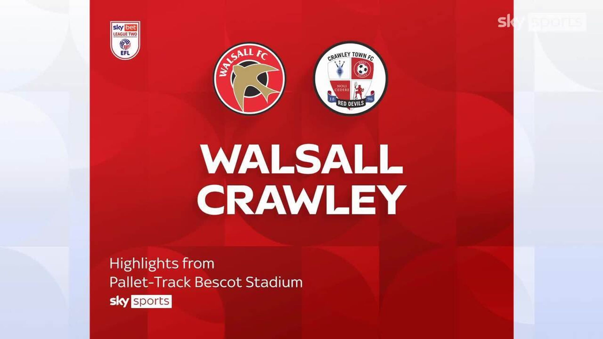 Walsall 0-0 Crawley Town