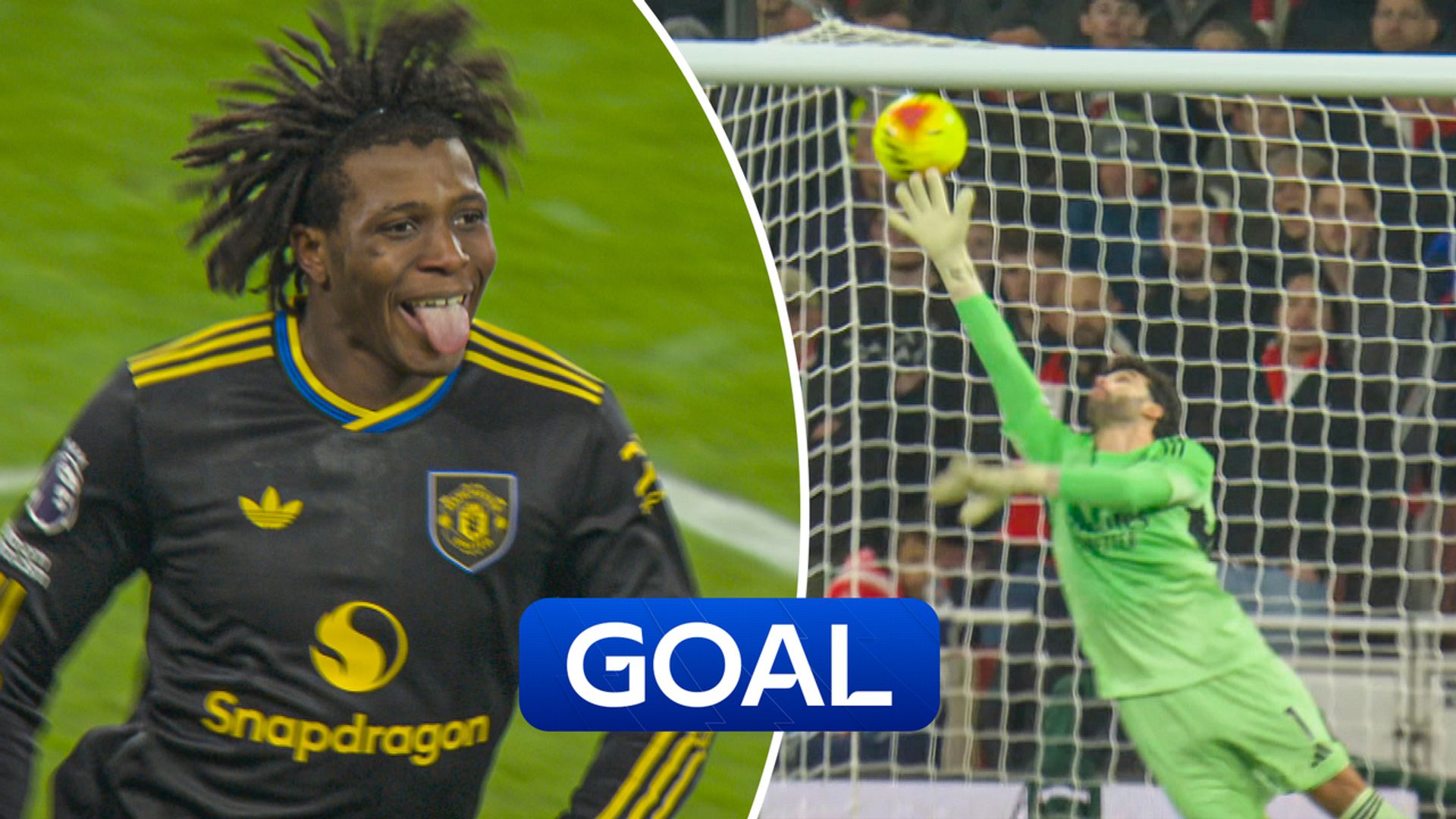 Dorgu's SENSATIONAL strike puts Man Utd ahead at stunned Emirates!