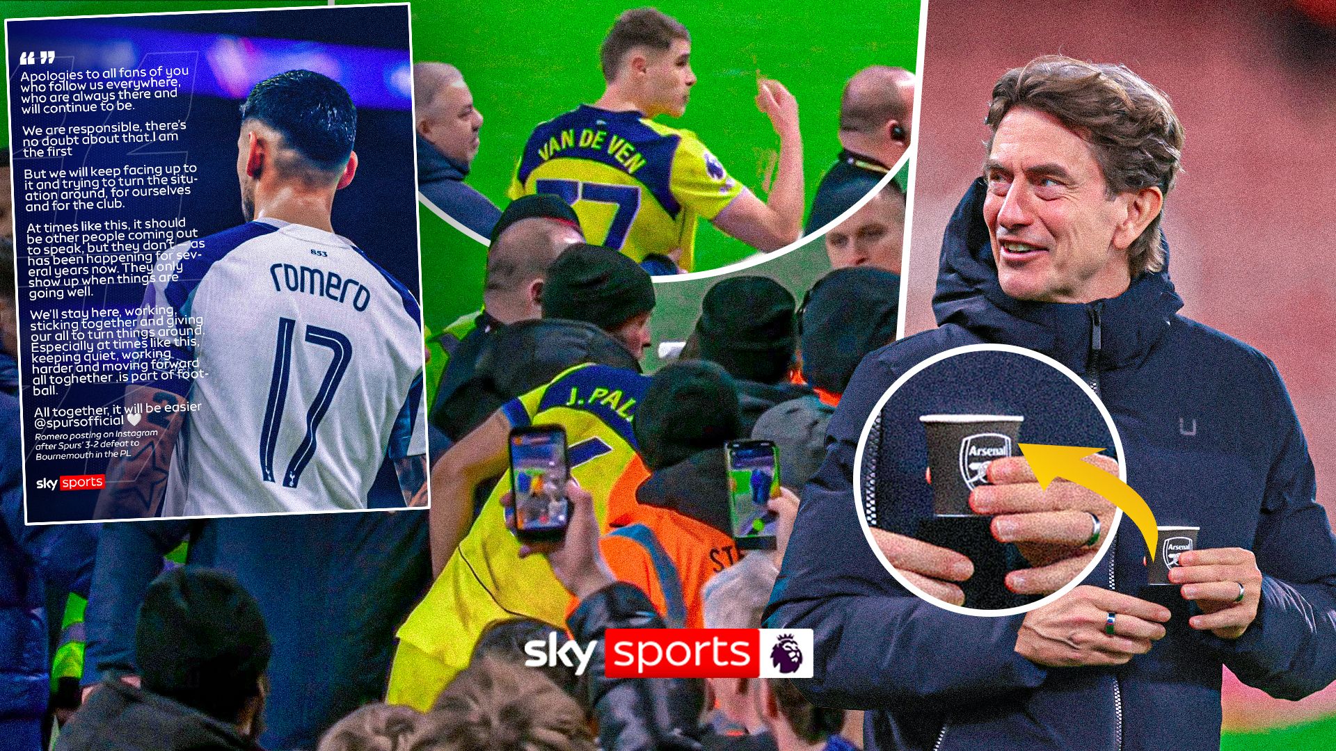 Van de Ven and Palhinha FAN CLASH, Romero Insta call-out & Frank's Arsenal cup!