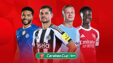 Chelsea, Newcastle, Man City and Arsenal will face each other in the Carabao Cup semi-finals over two legs, live on Sky Sports