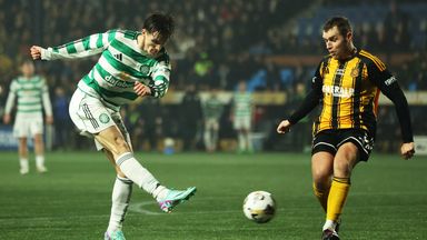 Celtic's Johnny Kenny has a shot during a Scottish Gas Scottish Cup Fourth Round match Auchinleck Talbot