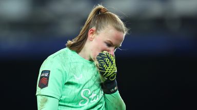 Courtney Brosnan reacts to falling behind to Brighton at Goodison Park