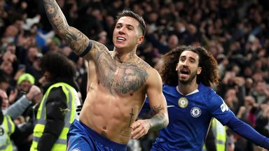 Chelsea's Enzo Fernandez celebrates his injury-time winner