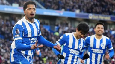 Brighton's Georginio Rutter celebrates scoring