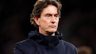 Tottenham Hotspur manager Thomas Frank claps on the touchline during the Premier League match at the Tottenham Hotspur Stadium, London.
