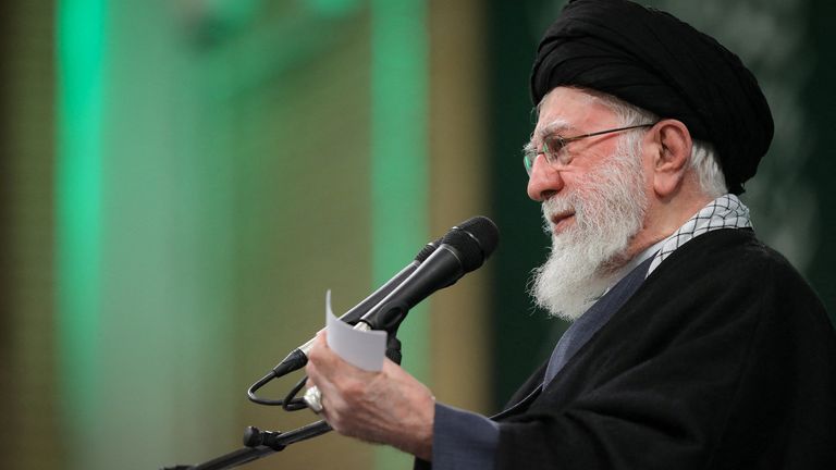 Ayatollah Ali Khamenei speaking in Tehran in January 2026. Pic: Reuters