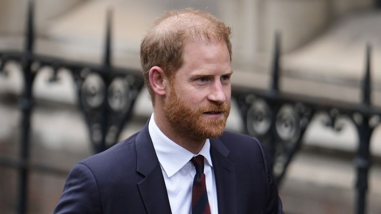 The Duke of Sussex arrives at the Royal Courts of Justice in central London, to support and show solidarity with, the other claimants, on day four of the trial over allegations of unlawful information gathering brought against Associated Newspapers L