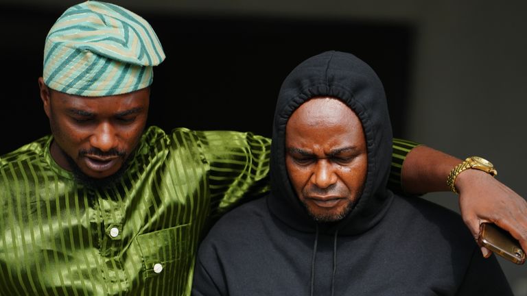 Adeniyi Mobolaji Kayode, 46, right, arrived at court on Tuesday