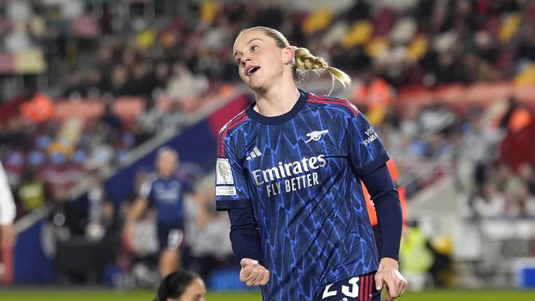 Alessia Russo scored twice as Arsenal sailed into the Women's Champions Cup final