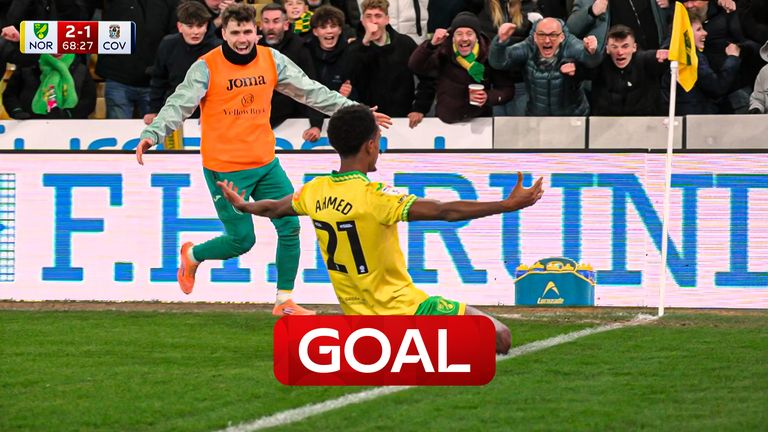 Ali Ahmed scores for Norwich against Coventry