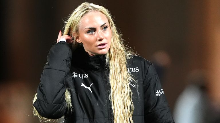 Switzerland's Alisha Lehmann reacts following the international friendly match at KDM Group East End Park, Dunfermline. Picture date: Tuesday October 28, 2025. PA Photo. Photo credit should read: Andrew Milligan/PA Wire...RESTRICTIONS: Use subject to restrictions. Editorial use only, no commercial use without prior consent from rights holder.