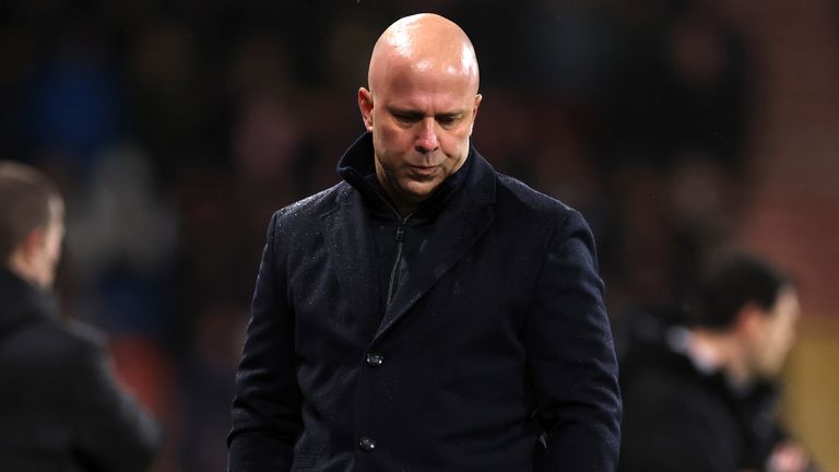 Liverpool head coach Arne Slot during the Premier League match against Bournemouth