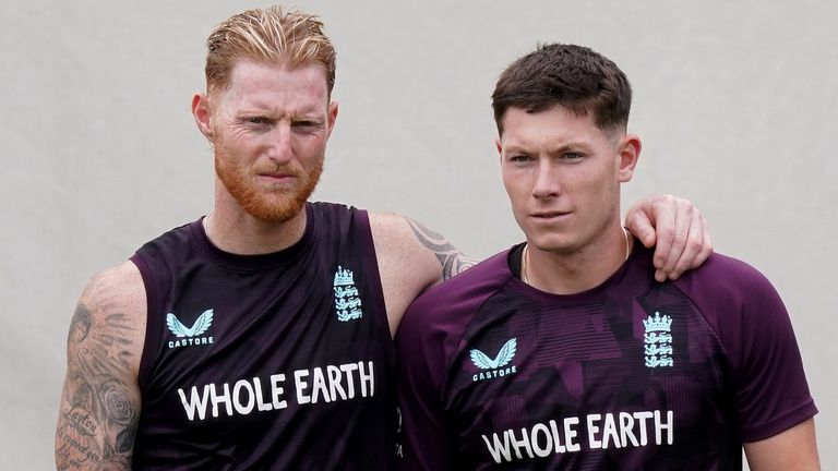 Ben Stokes e Matthew Potts (imagens PA)