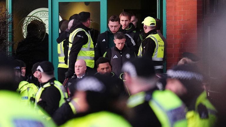 Celtic fans protested outside as the players left Parkhead