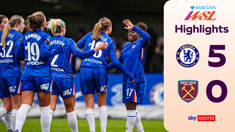Chelsea 5-0 West Ham | WSL Highlights
