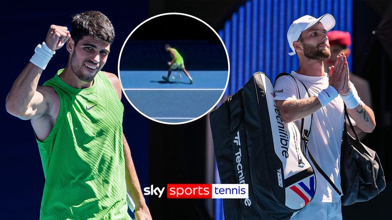 Carlos Alcaraz defeats Corentin Moutet in the Australian Open