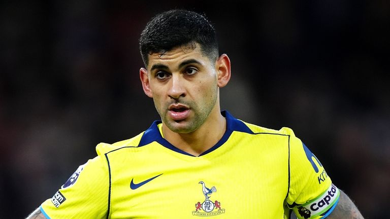 Tottenham Hotspur's Cristian Romero during the Premier League match at the City Ground, Nottingham. Picture date: Sunday December 14, 2025.