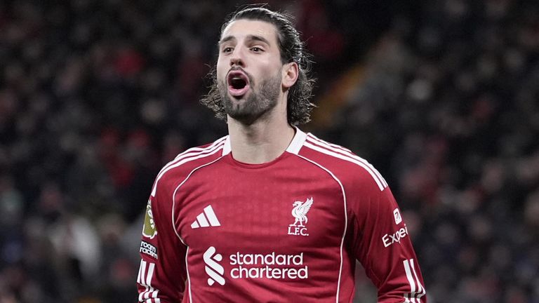 Dominik Szoboszlai reacts after being penalised by the referee as Liverpool labour against Leeds