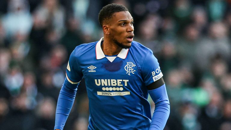 Rangers' Dujon Sterling in action during a Scottish Premiership match between Celtic and Rangers