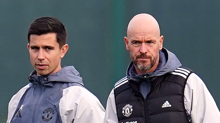 Eric Ramsay (L) was a coach at Manchester United under Erik Ten Hag and others