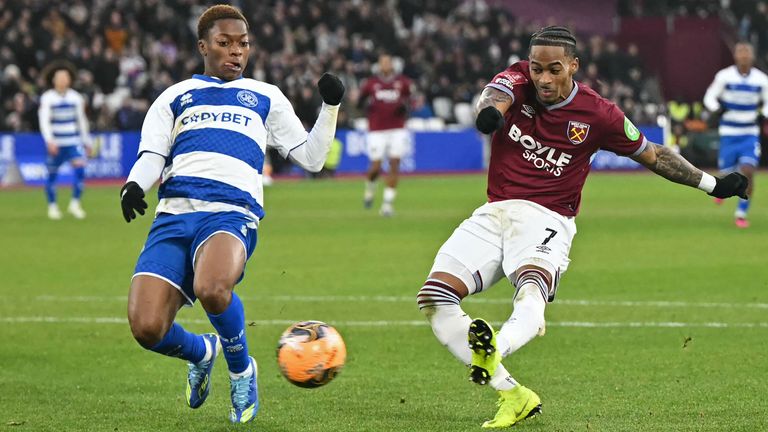Crysencio Summerville fires West Ham into the lead against QPR