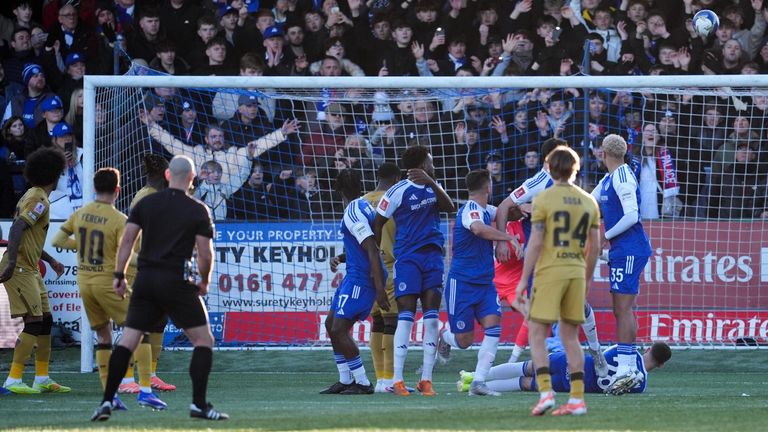 Yeremi Pino pulls a goal back for Crystal Palace at Macclesfield