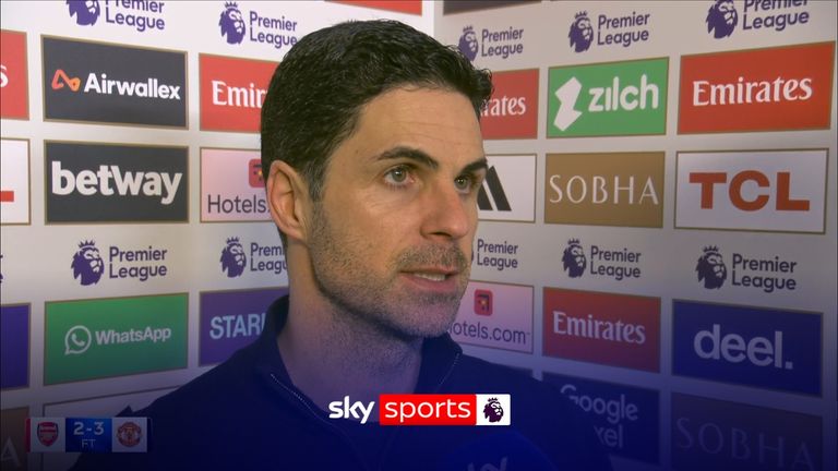 Arsenal manager Mikel Arteta was left disappointed after his side surrendered a lead to lose 3-2 at home to Manchester United.