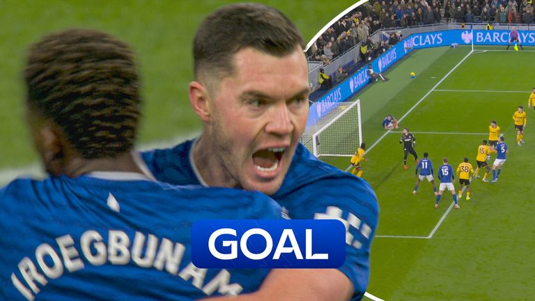 Michael Keane scored for Everton vs Wolves